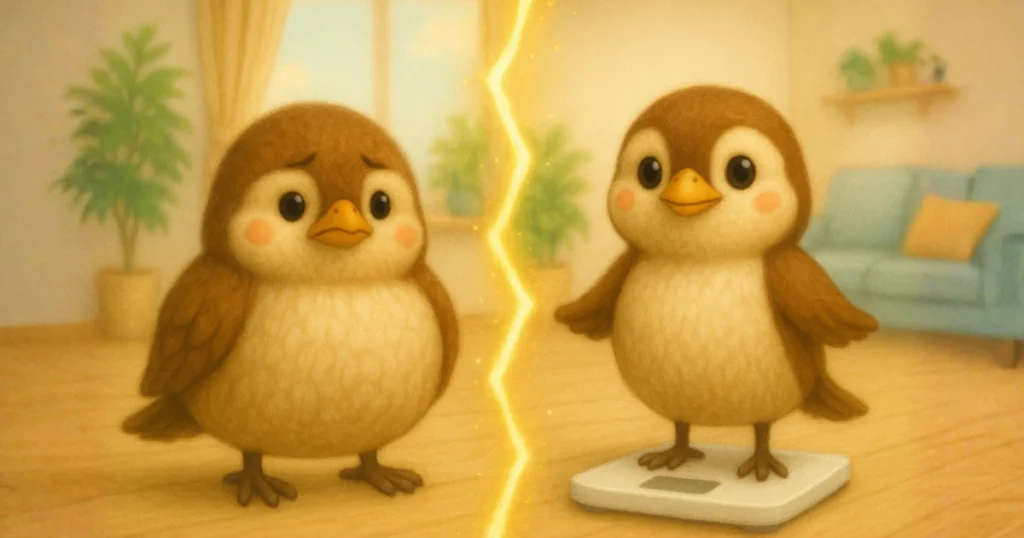 ダイエットによる体重減少前と後の比較図