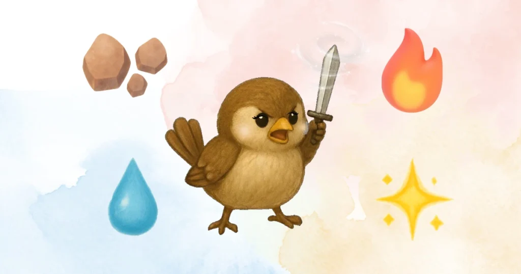 腸活の４属性で腸内環境を整え、便秘大魔王と対峙する図