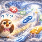 データがカオスの世界に吸い込まれていく図