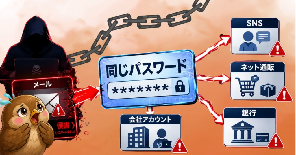 パスワード使いまわしによるリスク