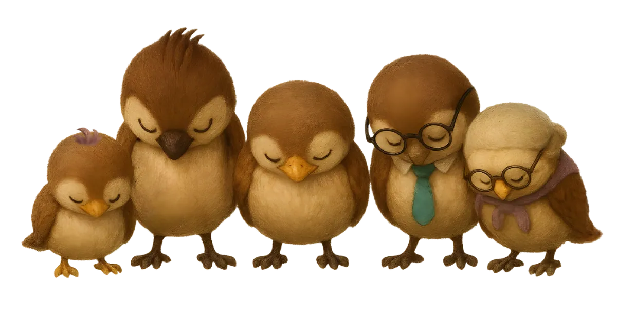 家族でよろしくお願いしますと頭を下げている図