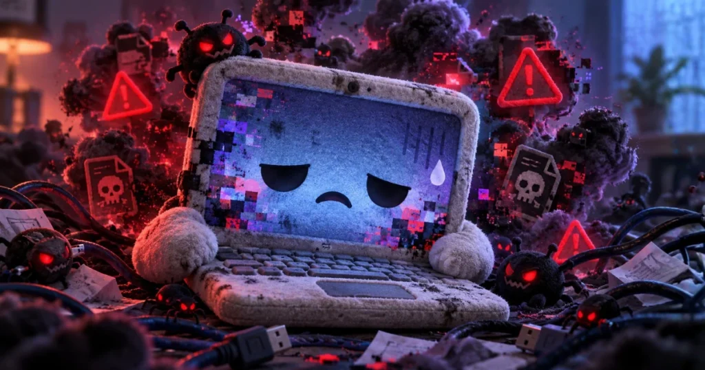 マルウェアにボロボロにされるPC