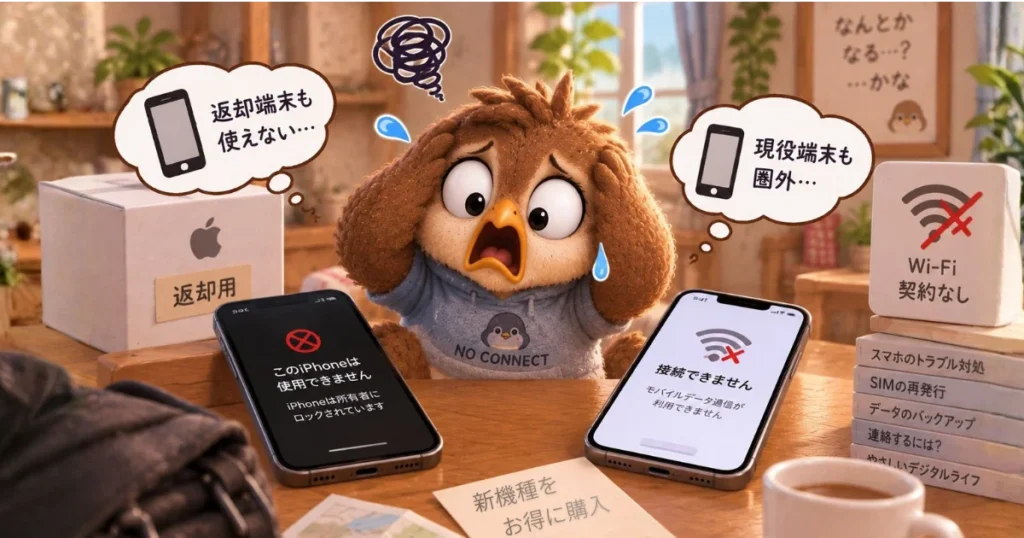 スマホの誤初期化で、SIMなし、Wi-Fiなし、逃げ道なしで困り果てる単身者雀