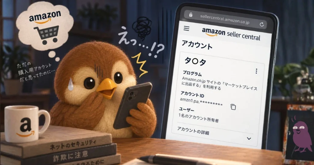ハッカーにより、知らぬ間にAmazonの出品者登録をされ、有名企業になりすまし登録される図